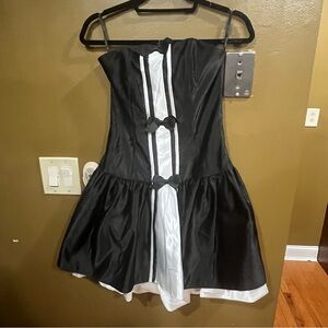 Jessica McClintock for Gunne Sax Formal Black&White Cocktail Dress. Sz 5